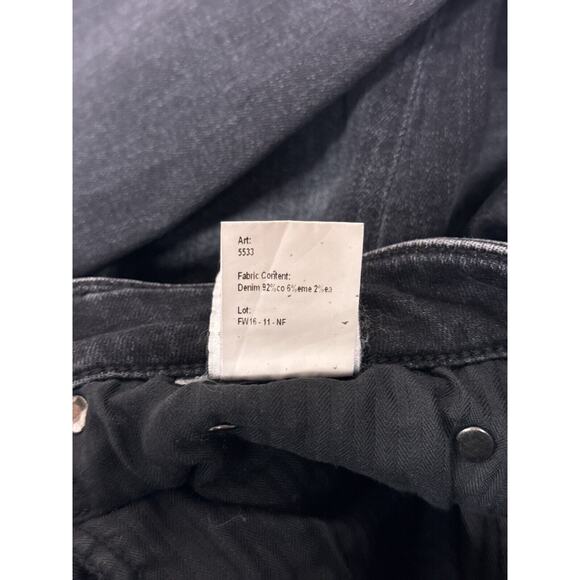 R13 Jeans 25 Womens Jenny Mid Rise Skinny Distressed Black Denim - Picture 8 of 8